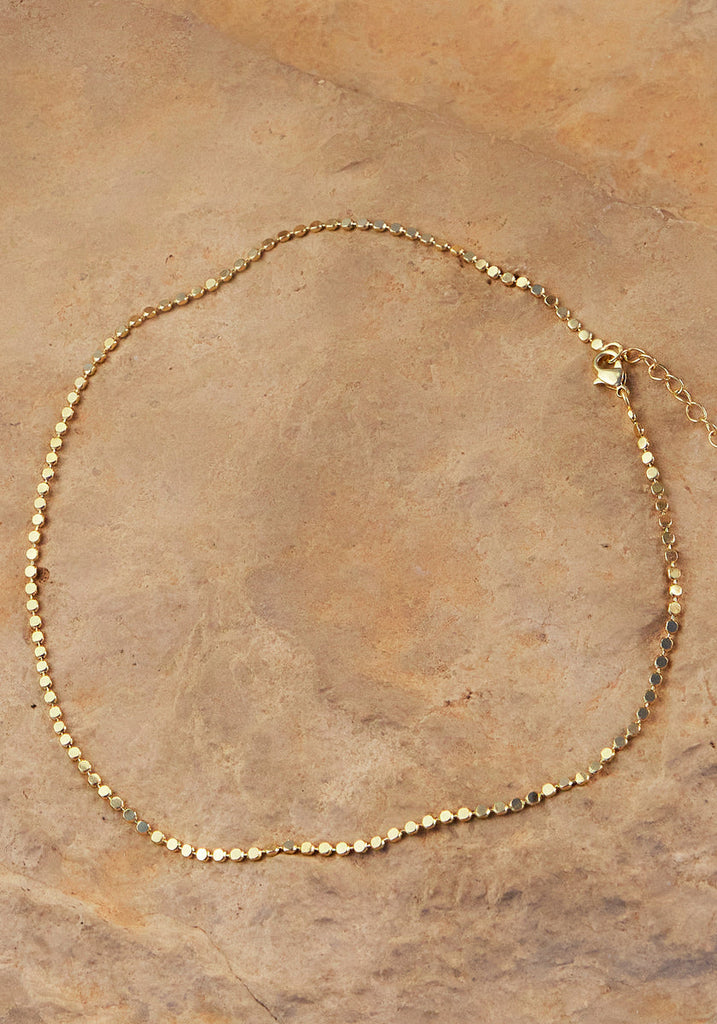 Agapée Anatole Choker, delicate 18K gold plated chain choker with adjustable clasp