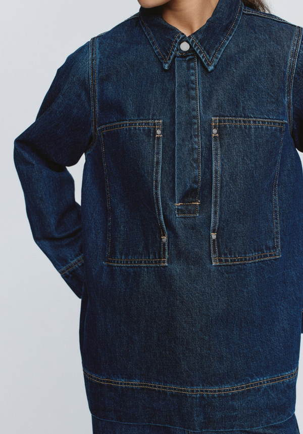 A-line silhouette and deep V-neckline create an effortlessly cool, flattering shape.