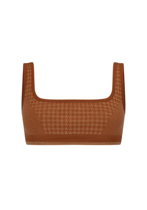 Brown textured top on a white background houndstooth