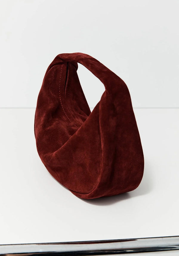 Red Velvet Suede Small Crossaint Bag