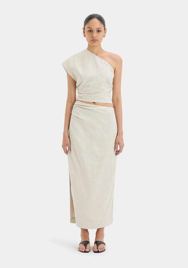 White Assymetrical Linen top by Sir Matching Skirt and Top - Noosa Stockist exclusive